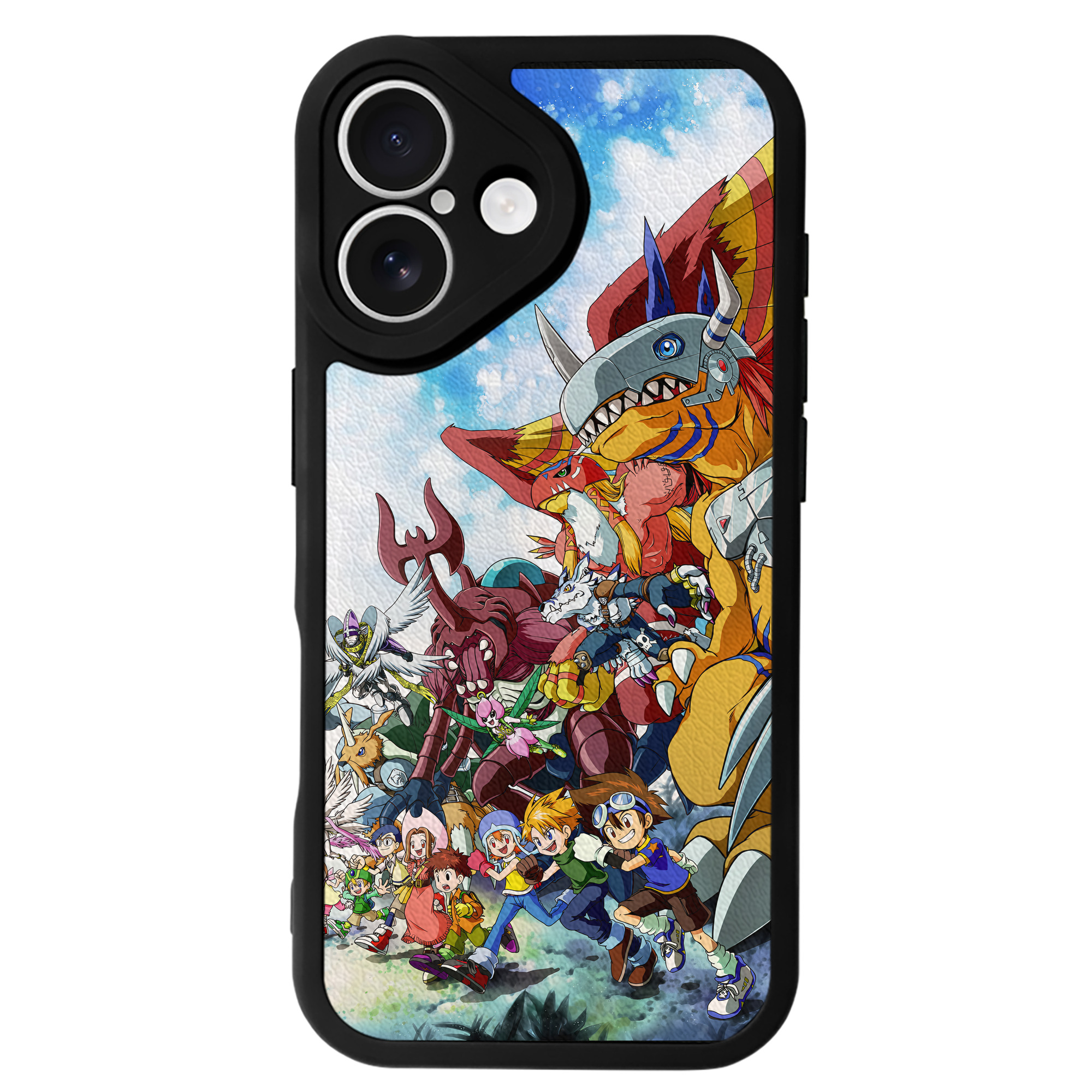 （画像用） Digimon デジタルモンスター/デジモン 【iPhone 16シリーズ対応】シリコンスマホケース（レザー調） 材質：シリコン